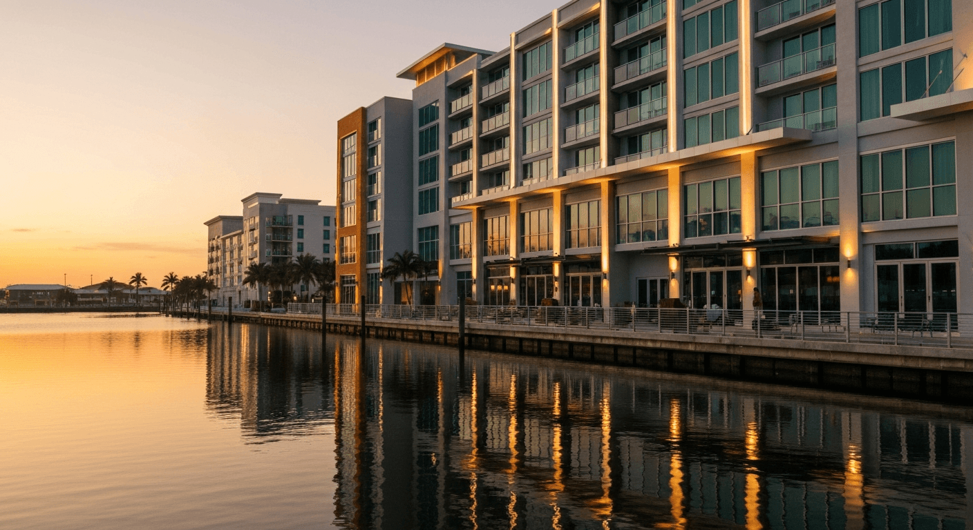 Luminary Hotel & Co. waterfront dining in downtown Fort Myers Florida