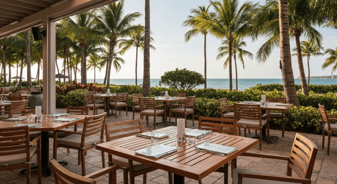 Family dining at a kid-friendly waterfront restaurant in Naples Florida