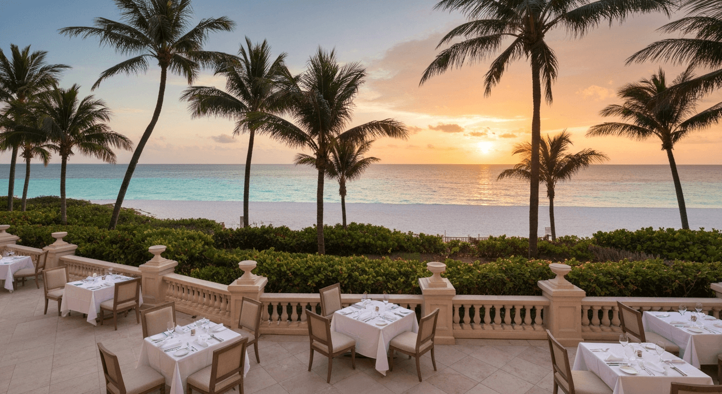 Beachfront dining at The Ritz-Carlton Naples resort on Vanderbilt Beach
