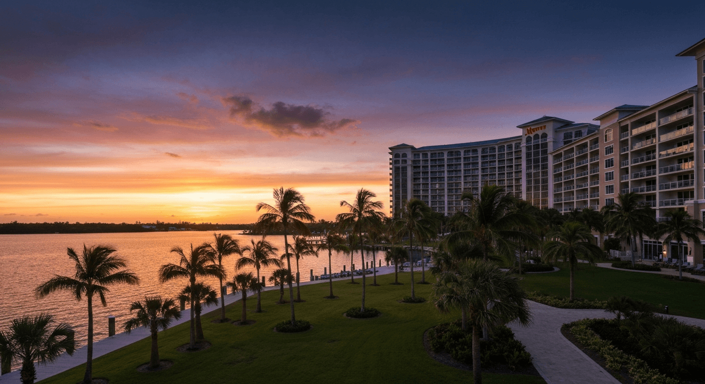 Sanibel Harbour Marriott Resort waterfront dining near the Sanibel Causeway in Fort Myers