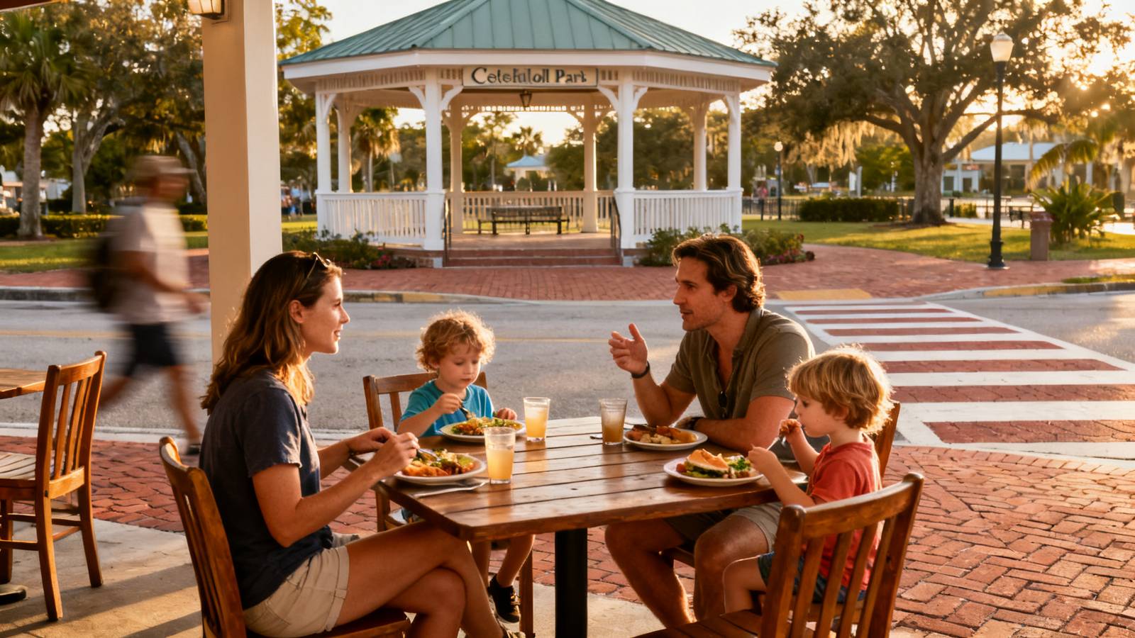 Family-friendly restaurant patio in Venice Florida
