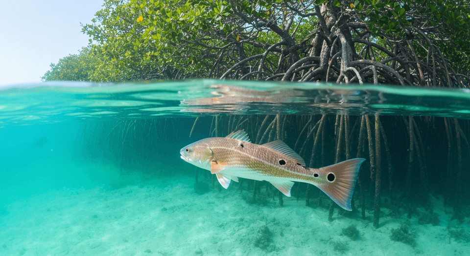 Redfish caught on light tackle in the mangrove flats of the Ten Thousand Islands