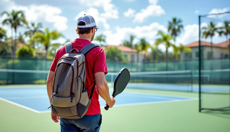 Pickleball player on her first day at a Bonita Springs community court