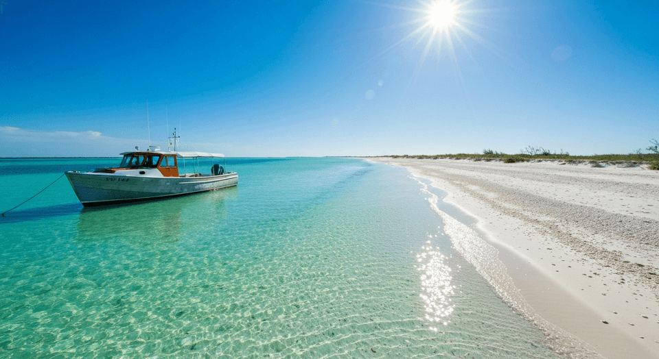 Shelling island excursion boat in Pine Island Sound