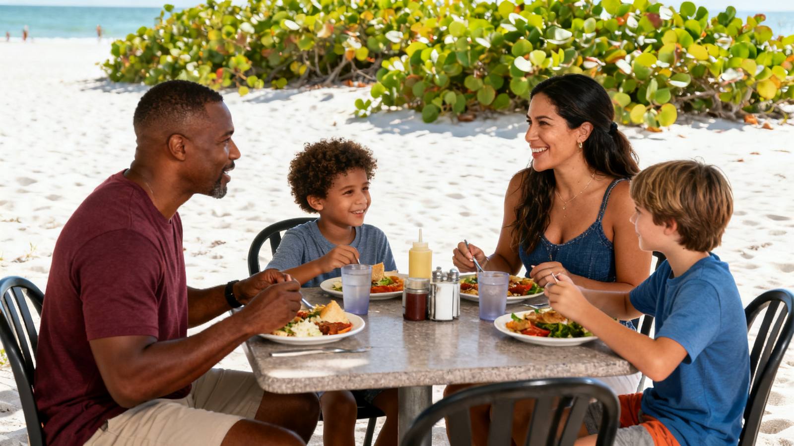 Family-friendly outdoor restaurant patio in Bonita Springs Florida