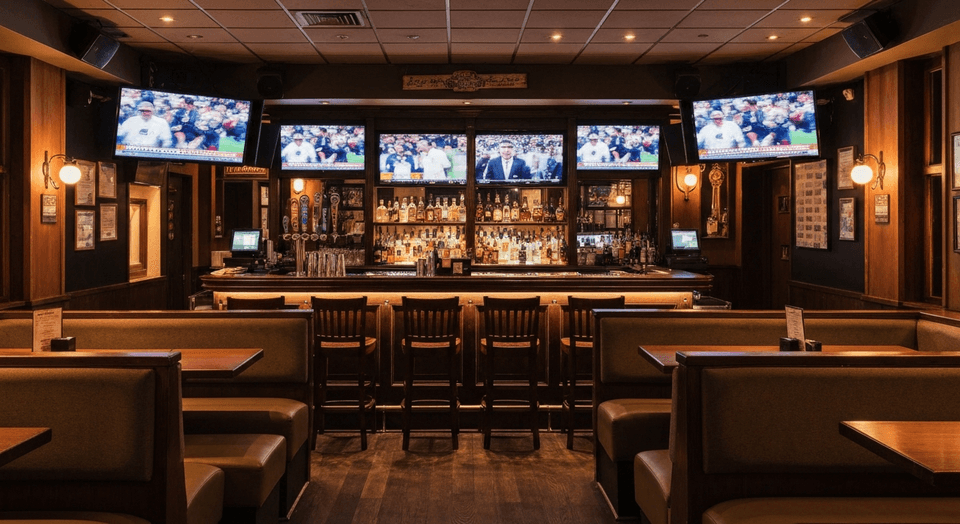 Shoeless Joes Sports Bar interior at DoubleTree Fort Myers Bell Tower