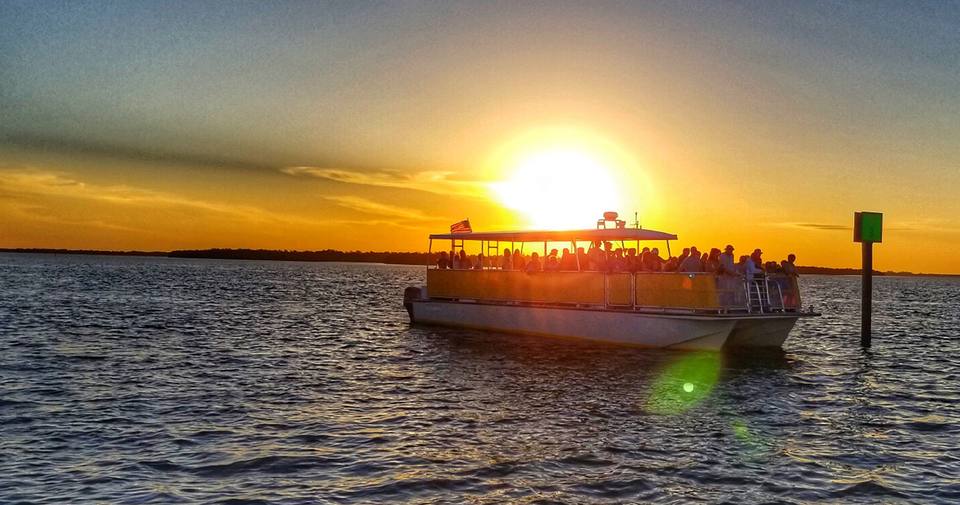 Sunset cruise zone near Matanzas Pass and Fort Myers Beach