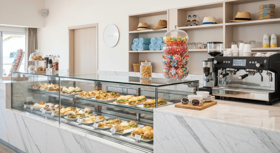 560 MKT grab-and-go market at Hilton Marco Island with Illy coffee bar and gourmet sandwiches