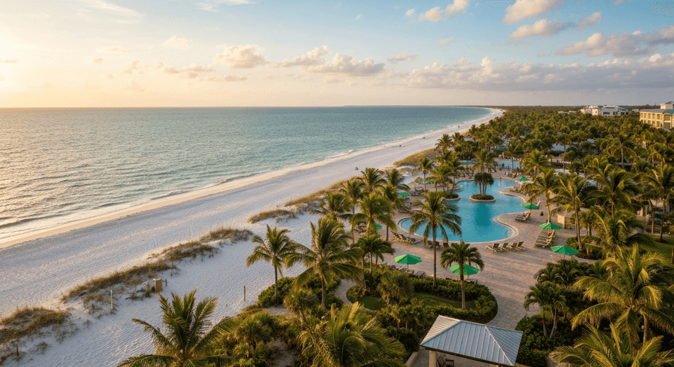 JW Marriott Marco Island Beach Resort overlooking the Gulf of Mexico