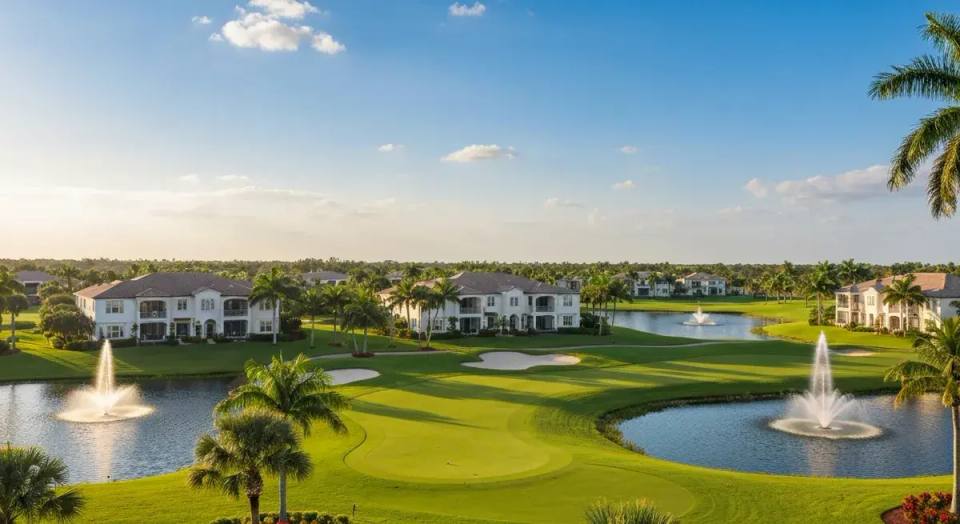 Lely Resort golf villas overlooking the course