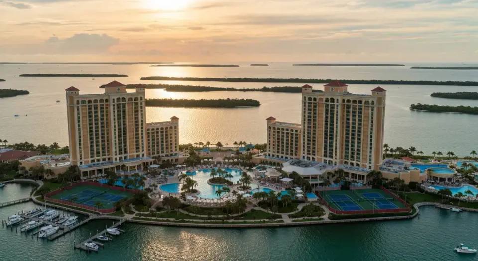 Sanibel Harbour Marriott Resort overlooking San Carlos Bay
