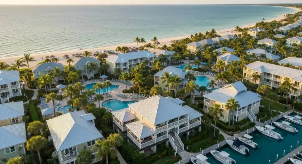 South Seas Island Resort on Captiva at golden hour