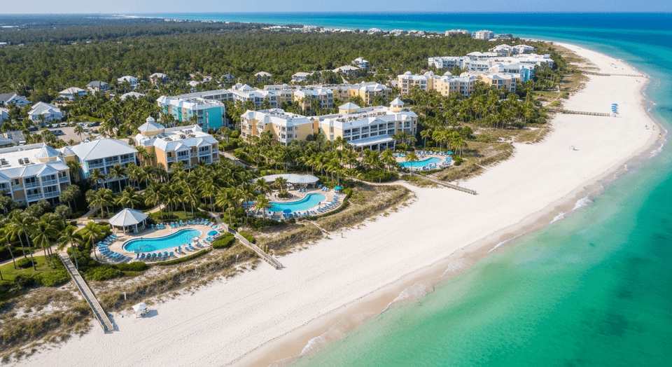 Sundial Beach Resort aerial view on Sanibel Island Florida