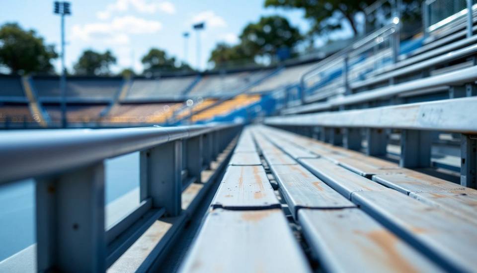 Close-up of the stadium court bleachers at East Naples Community Park