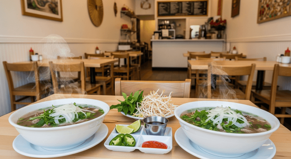 Pho Cali authentic Vietnamese pho restaurant in a strip mall in North Port