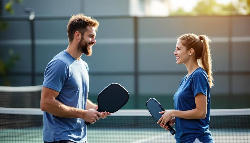 Pro and student discussing strategy at the baseline of a court