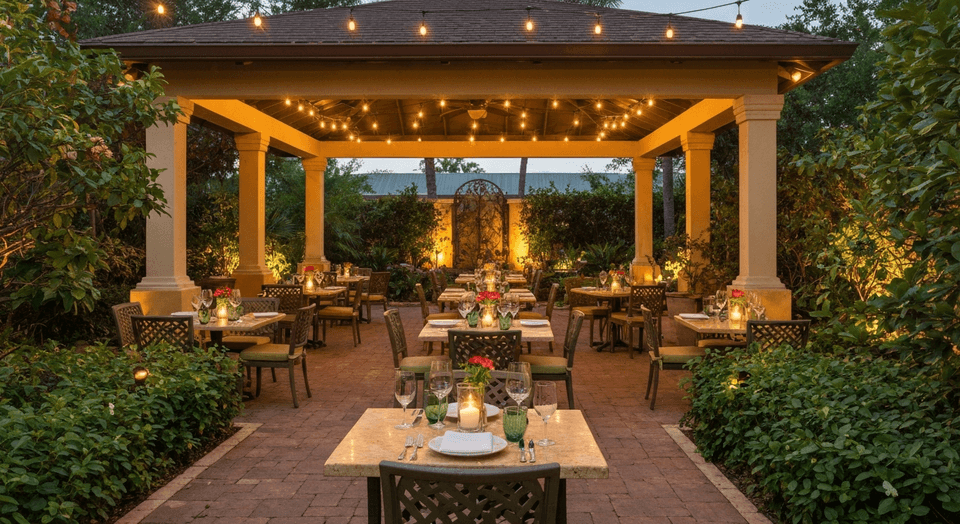 Carmelo's Italian Ristorante elegant dining room on Retta Esplanade in Punta Gorda