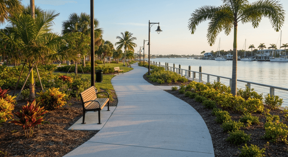 Punta Gorda linear park along Charlotte Harbor