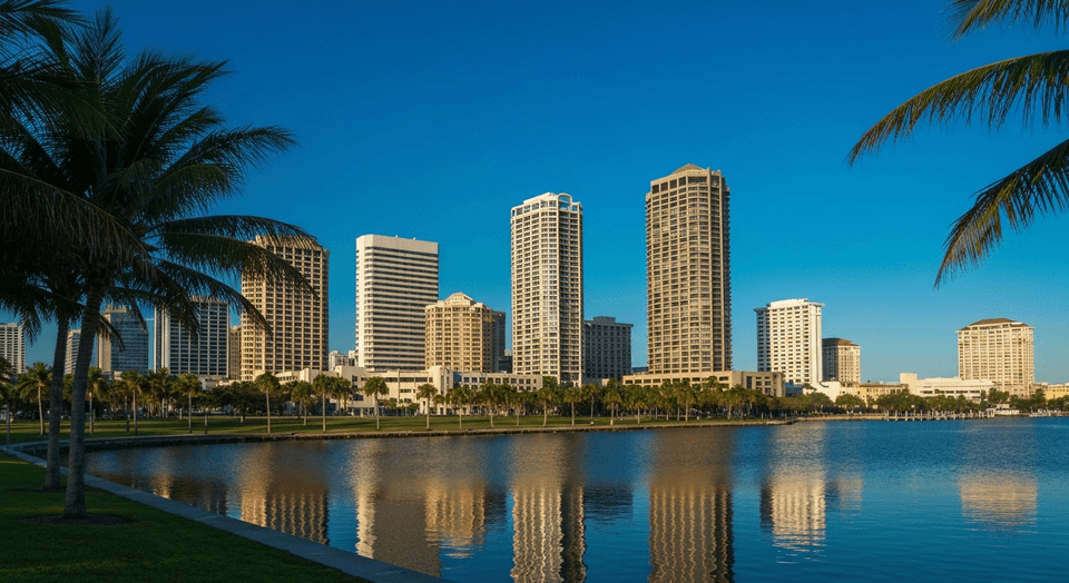 Sarasota Florida skyline from Bayfront Park