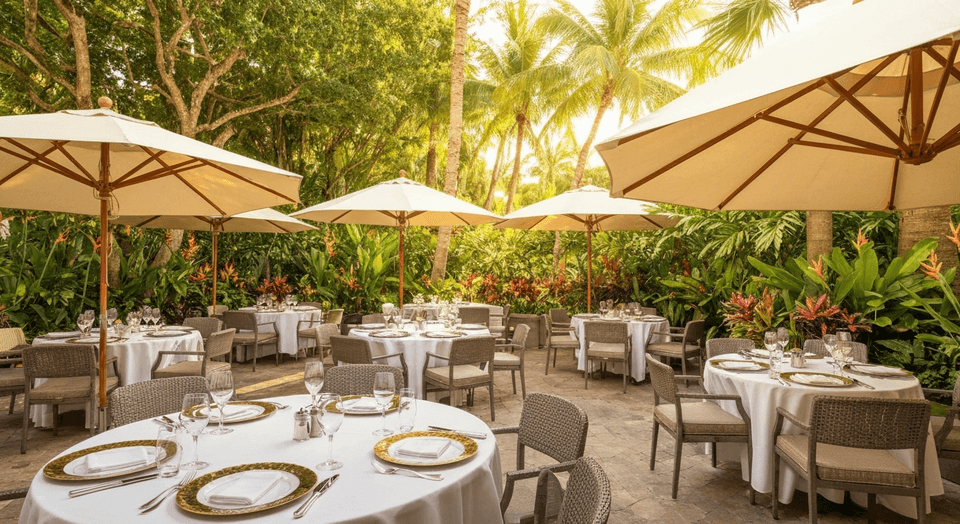 Upscale brunch dining on St. Armands Circle in Sarasota Florida