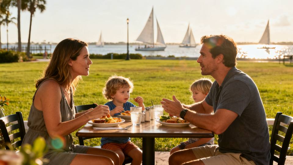 Outdoor dining on St Armands Circle Sarasota