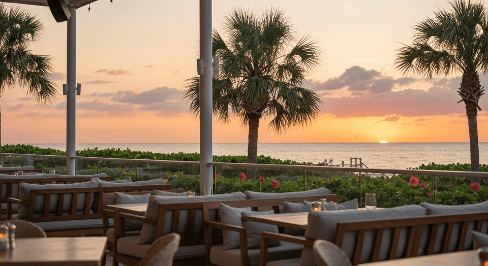 Sea Breeze Cafe terrace with Gulf views at Sundial Beach Resort Sanibel Island