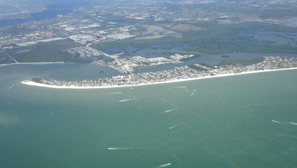 Fort Myers Beach pier at sunset in Southwest Florida