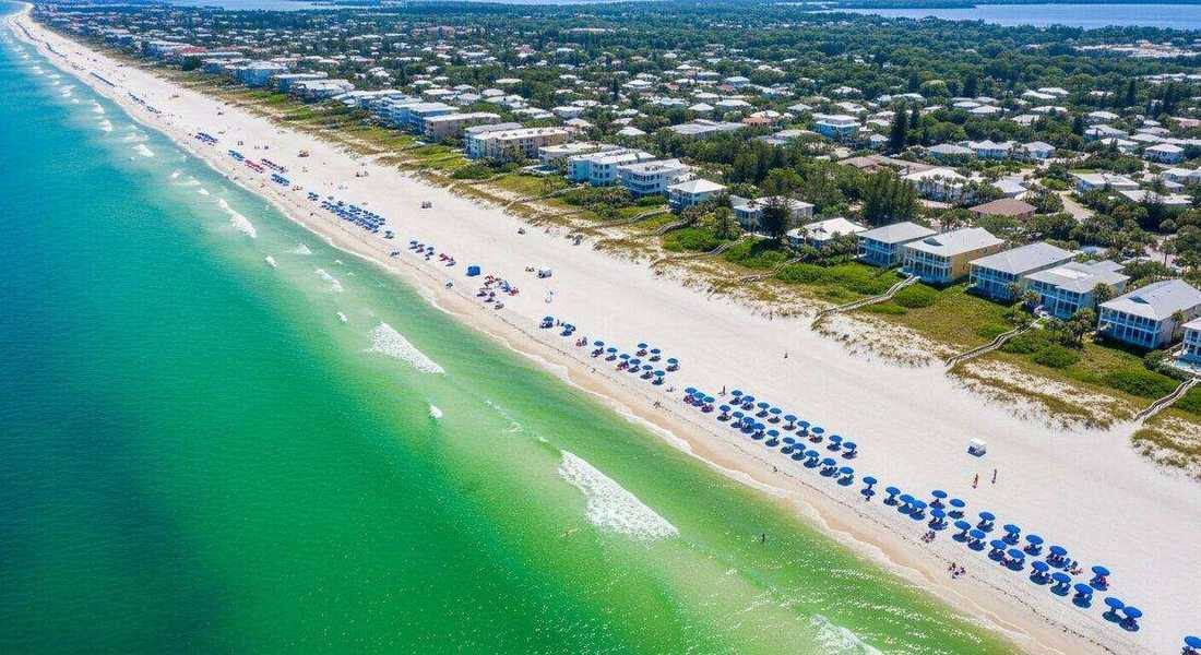 Southwest Florida beach comparison aerial view