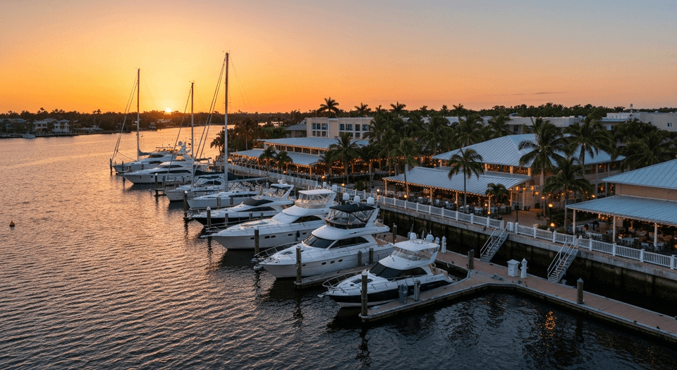 Tarpon Point Marina Cape Coral at sunset