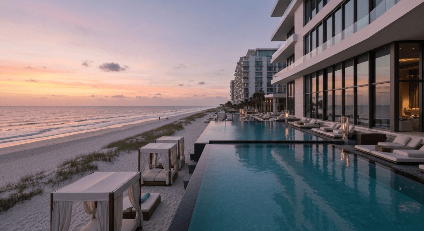 Modern oceanfront dining at Zota Beach Resort on Longboat Key Florida