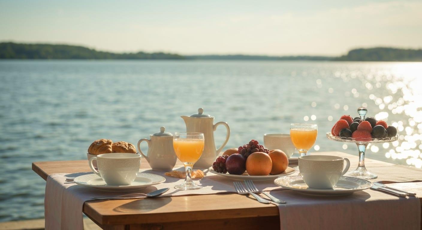 Elegant brunch table spread with mimosas in Fort Myers Florida