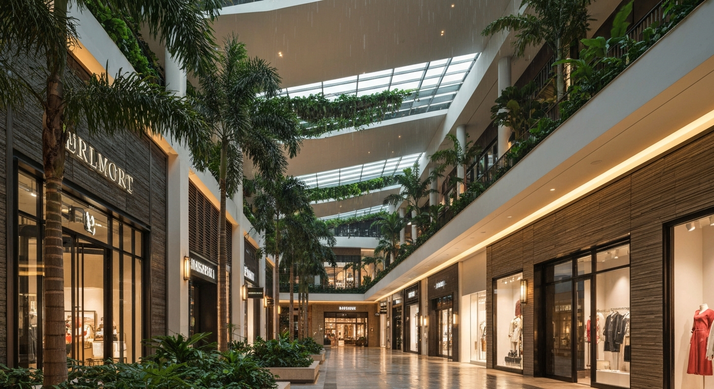 Modern shopping mall interior at Coconut Point in Bonita Springs Florida