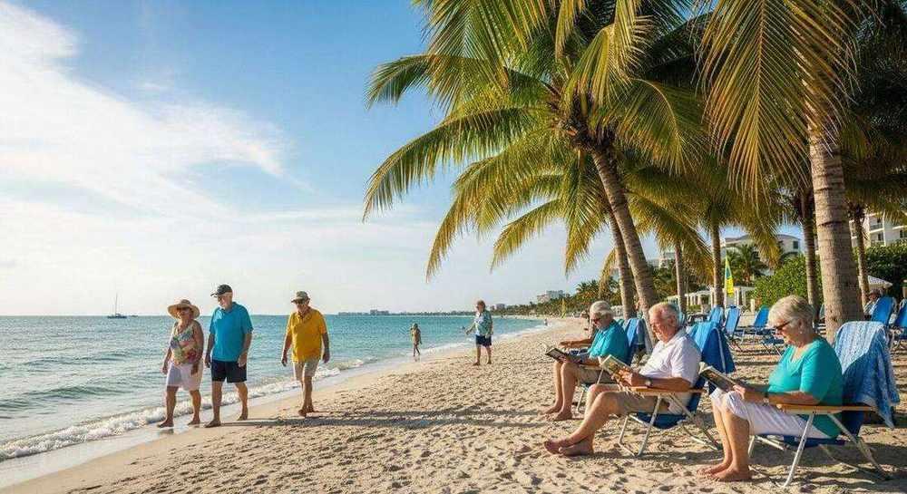 Naples Pier at sunset during winter season