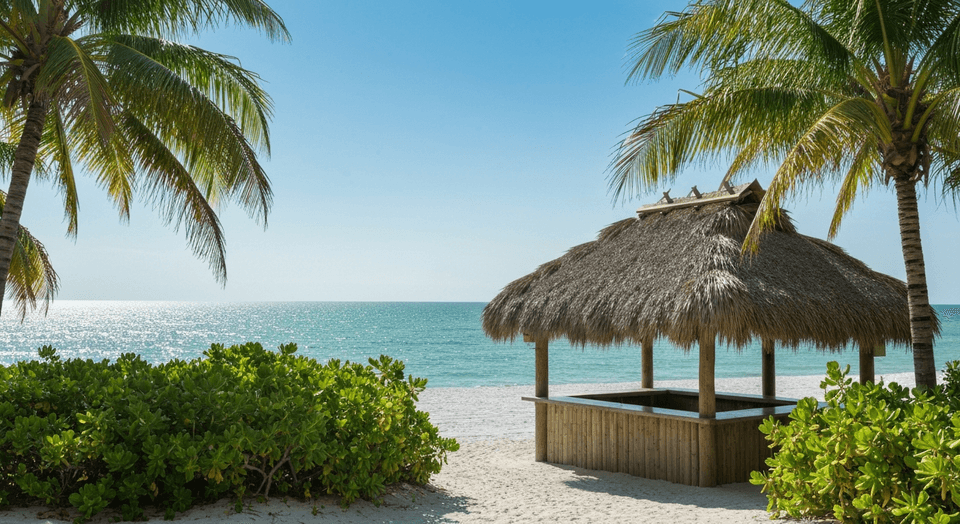 Cabañas Beach Bar and Grille beachfront at DiamondHead Fort Myers Beach