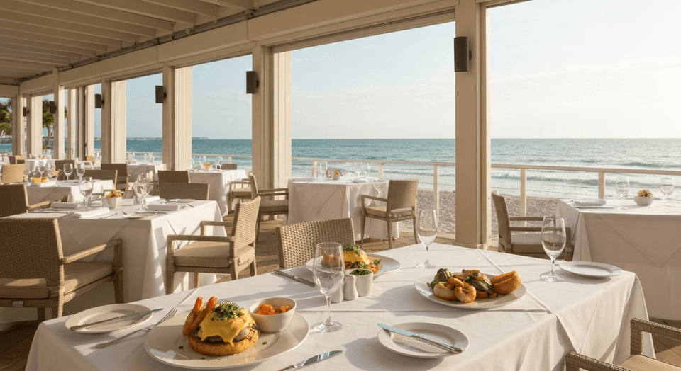 Beachfront brunch dining at Baleen restaurant in Naples Florida