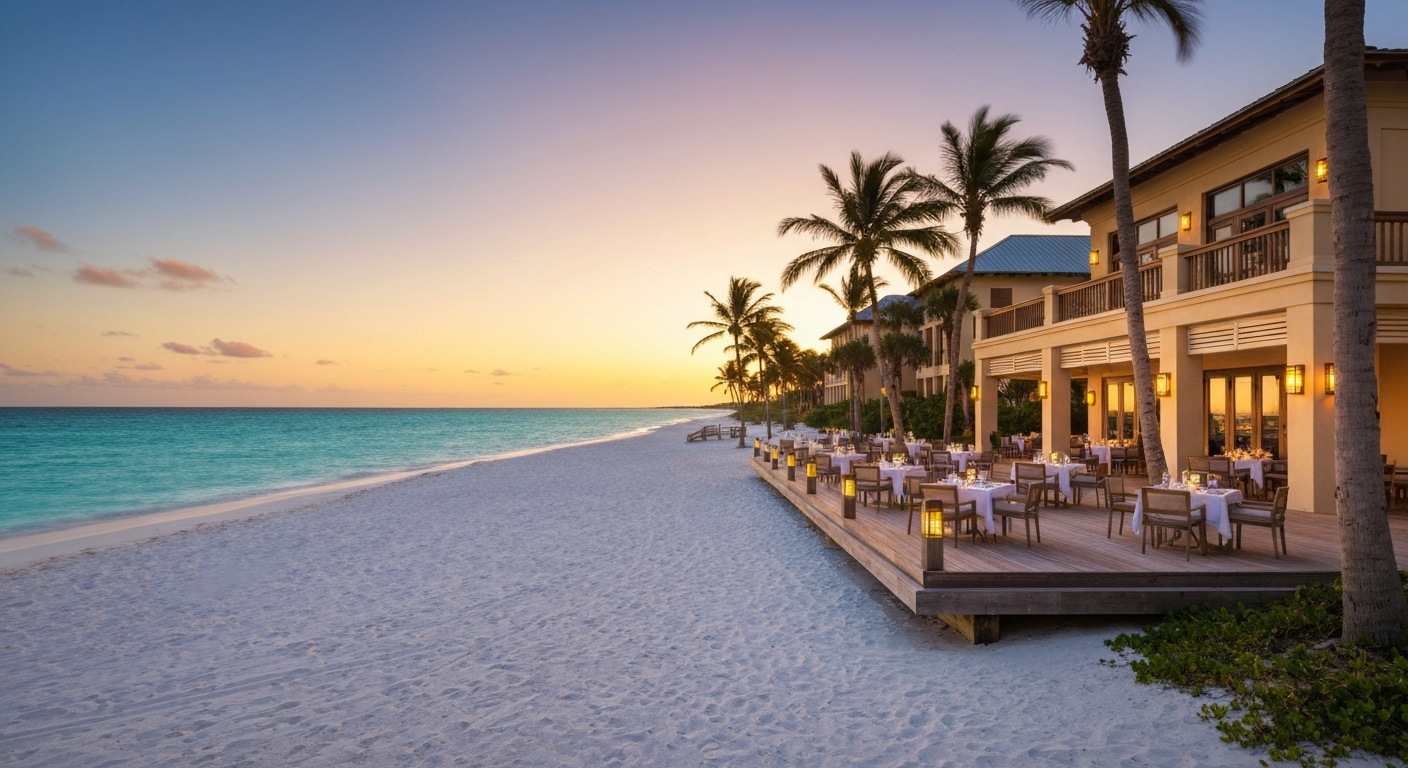 Beachfront dining at Pink Shell Beach Resort on Fort Myers Beach Florida