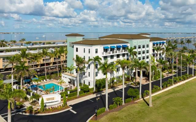 Port Charlotte waterfront and hotel corridor near Charlotte Harbor