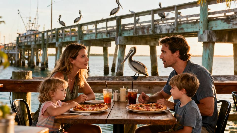 Family pizza restaurant on Sanibel Island