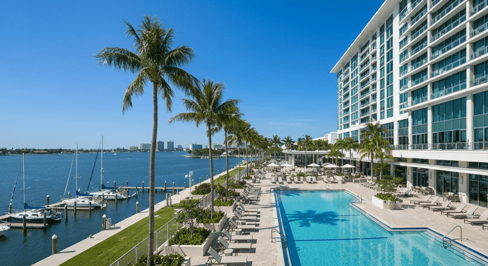 Hyatt Regency Sarasota bayfront marina and pool area