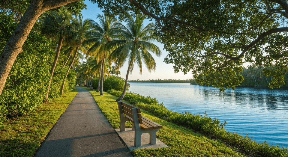 Venetian Waterway Park Trail along the Intracoastal Waterway in Venice Florida
