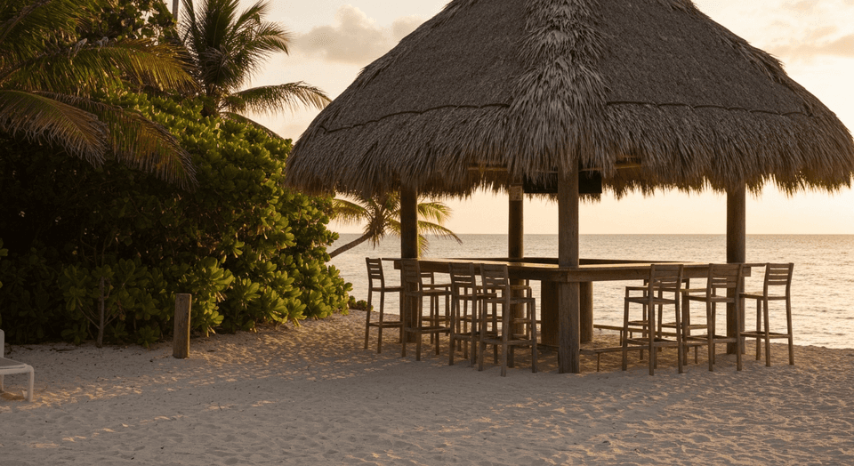 Crows Nest Bar and Grille beachside cocktails at sunset on Captiva Island