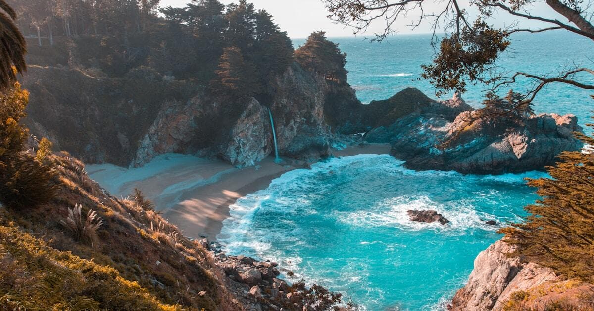 White sand beach with crystal clear water on Florida's Gulf Coast