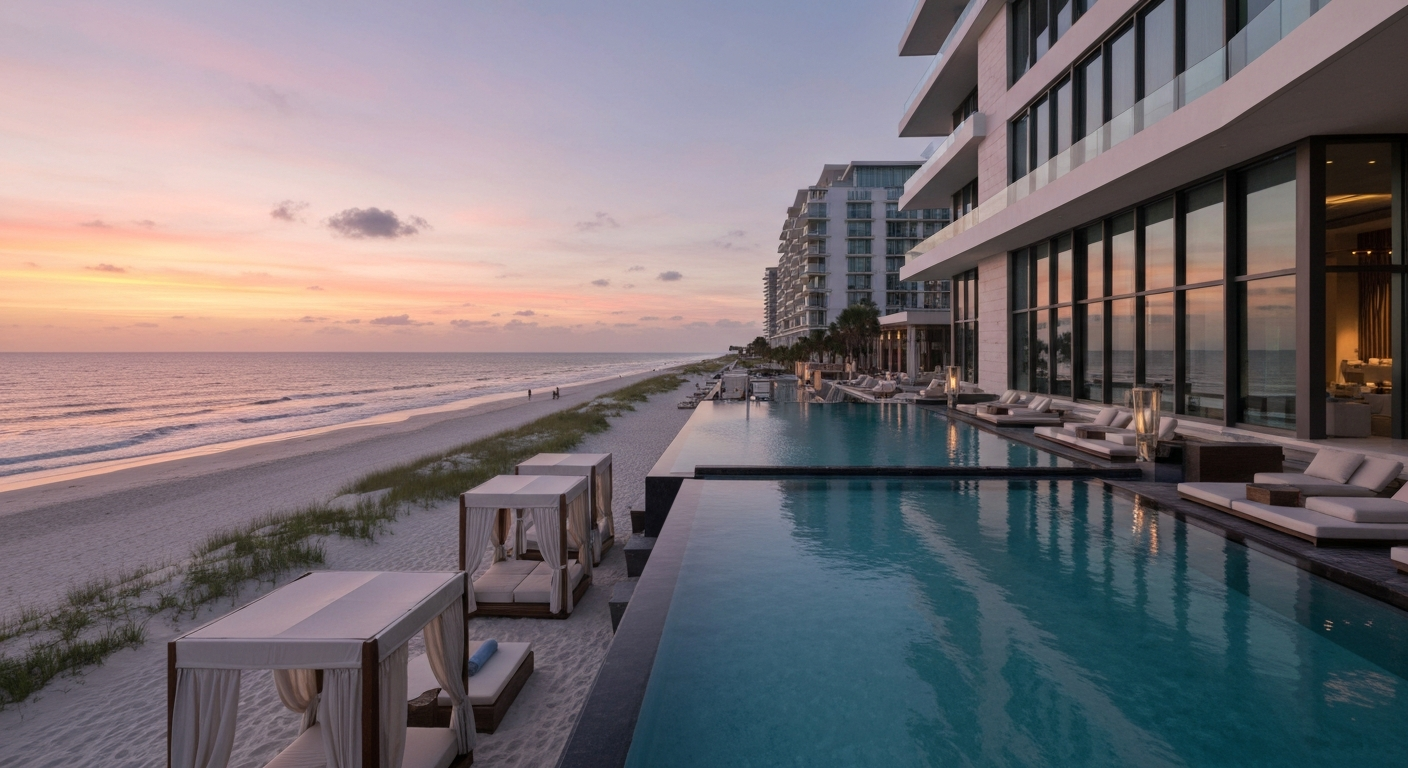 Modern oceanfront dining at Zota Beach Resort on Longboat Key Florida