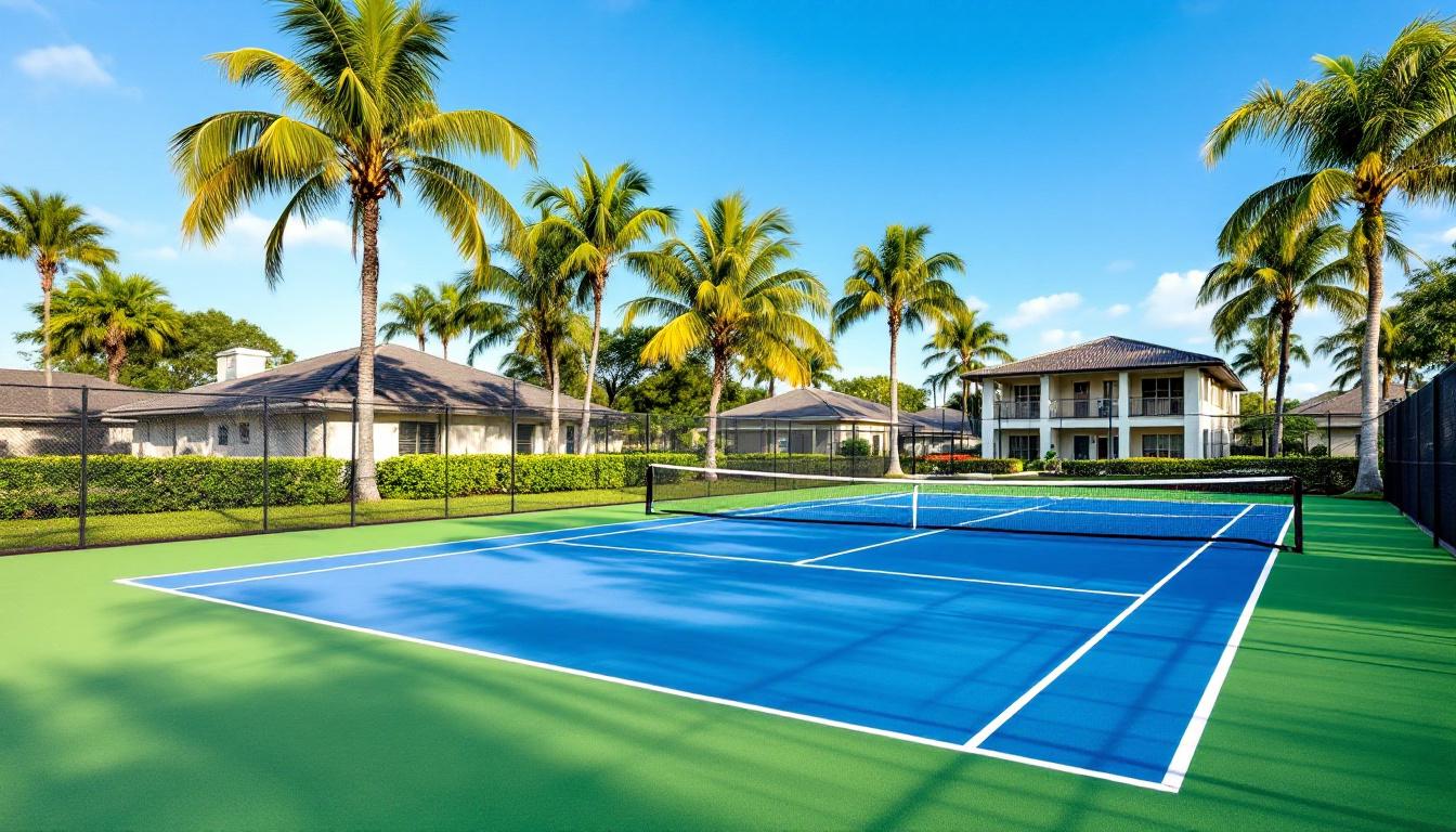 Community pickleball courts at a Bonita Springs gated development