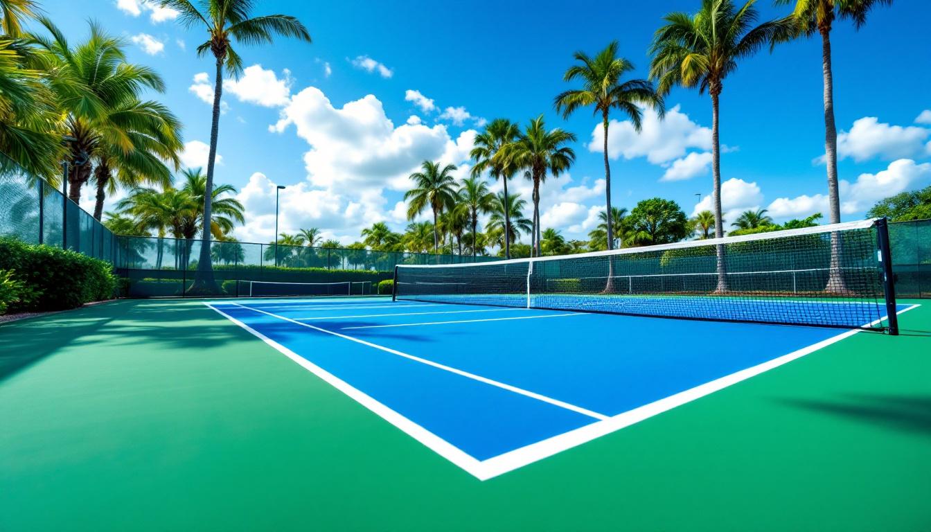 Outdoor pickleball courts in Cape Coral Florida on a sunny day