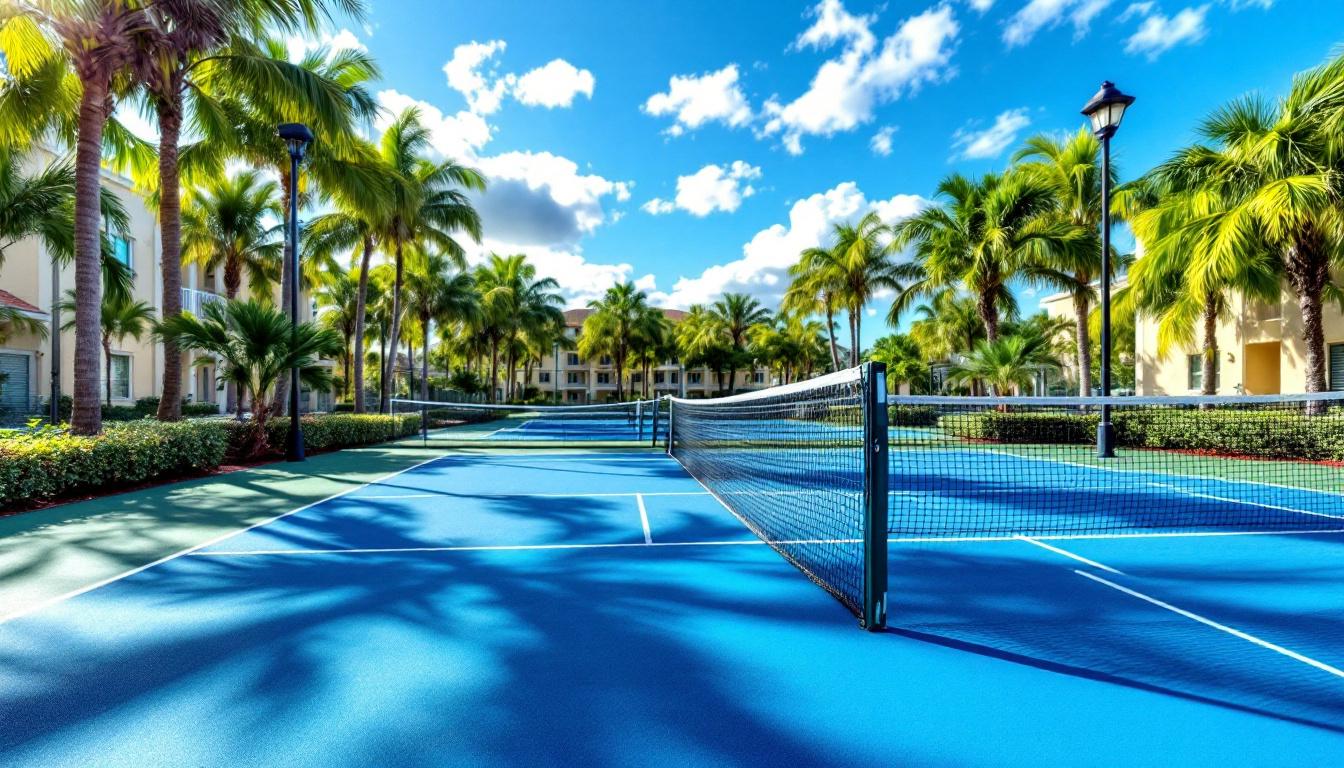 Estero vacation rental with community pickleball courts visible
