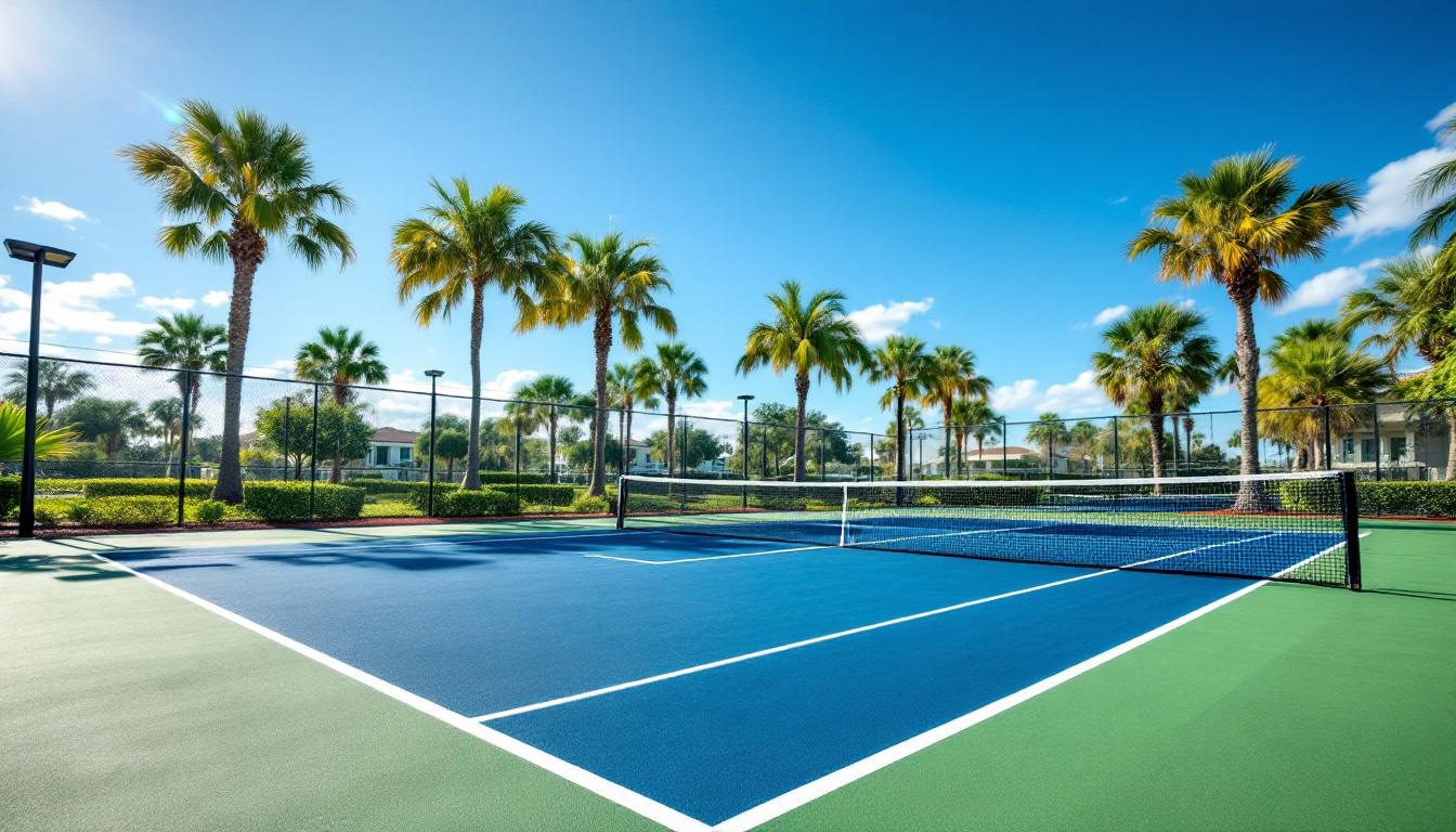 Fountain Lakes community pickleball court