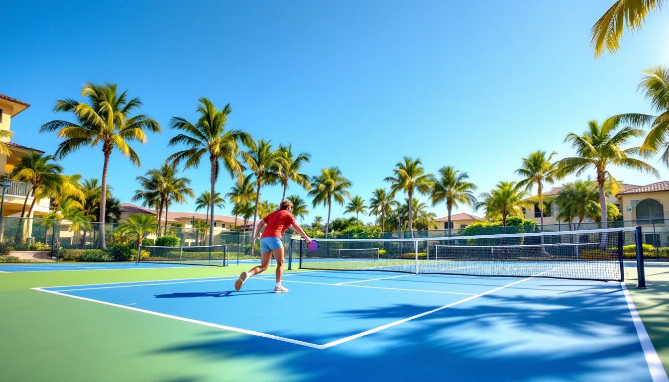 Private community pickleball courts in a 55+ community