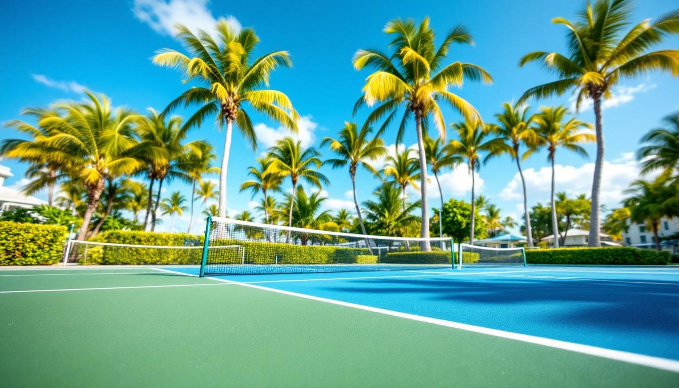 Marco Island resort pool with pickleball courts visible
