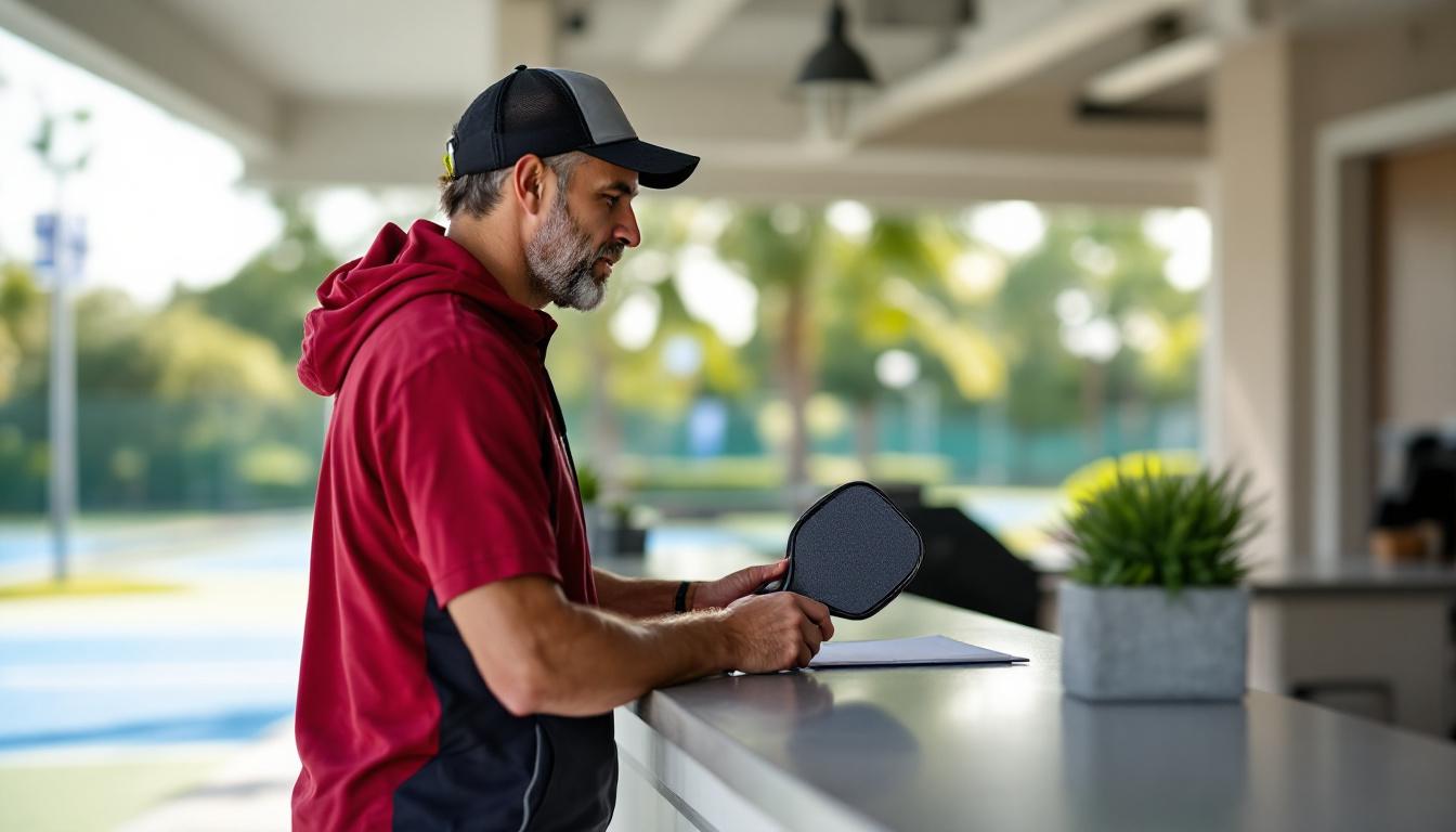 First-day player at the Naples pickleball check-in desk